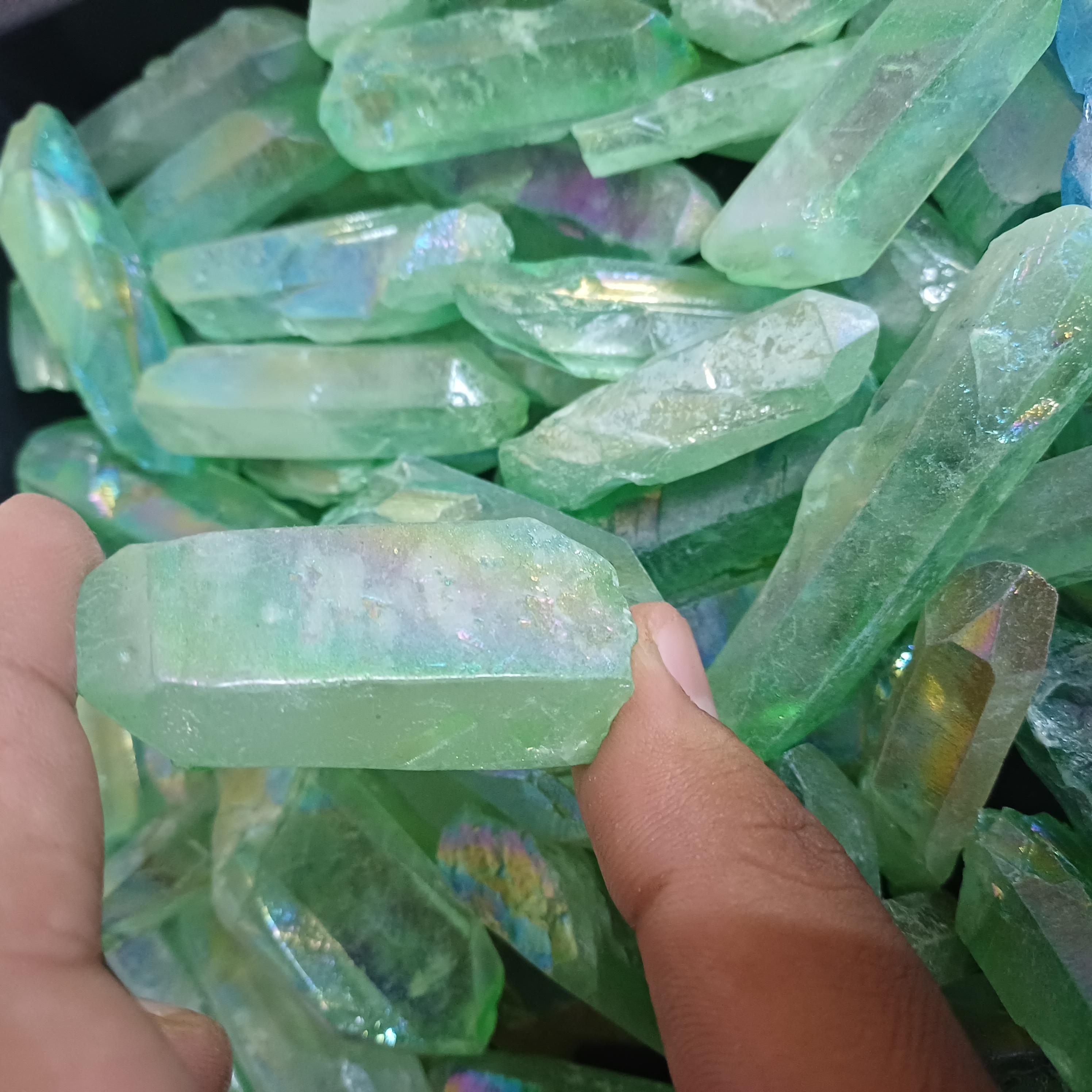 aura crystals , aura pencils , coated aura crystals , healing , energy , natural , pencils , crystals